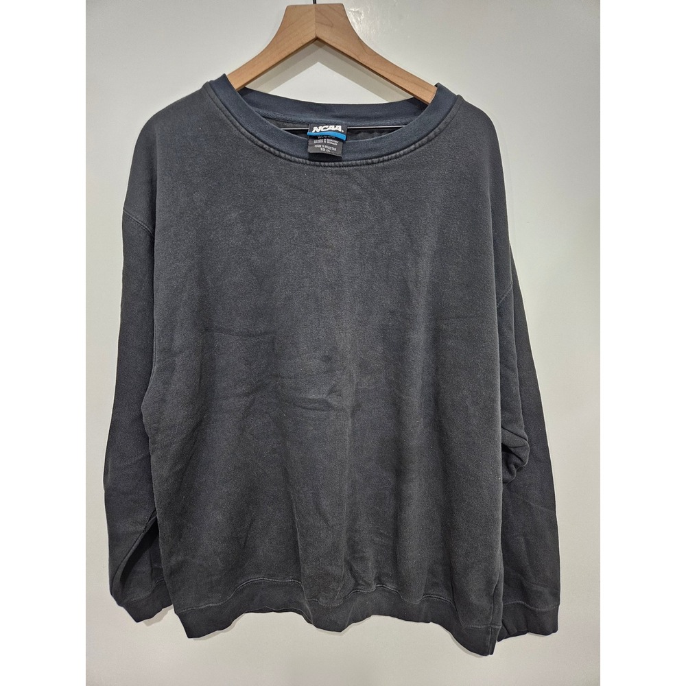 NCAA Mens Crewneck Sweatshirt Faded Black Cotton Blend Pullover Size 2XL